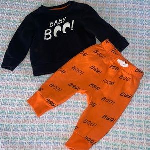 Cat & Jack Halloween Outfit Sz 6/9M BOO Sweater Pants